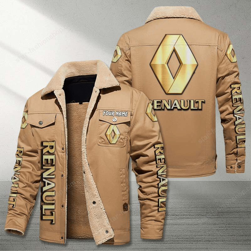 Renault Brown Custom Name Stand Collar Jacket