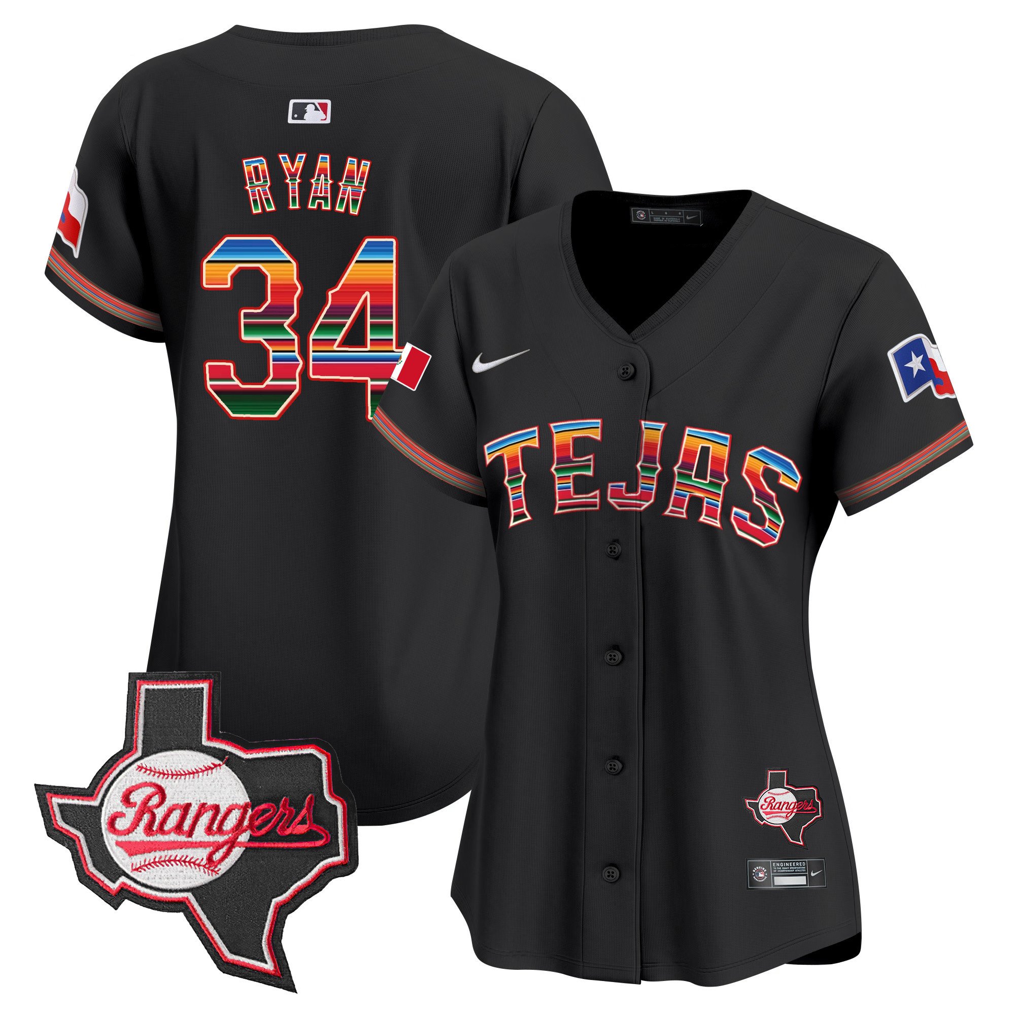 Women’S Texas Rangers Mexico Texas Patch Vapor Premier Limited Jersey – All Stitched