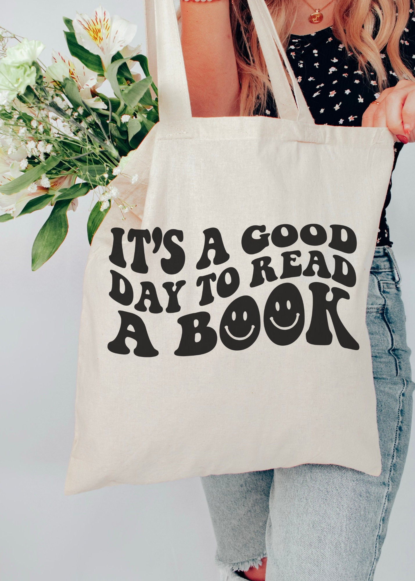 It’s A Good Day to Read a Book Tote Bag, Booktok Tote Bag, Bookish Tote Bag, Book Lover Tote Bag, Book Club Bag, Library Tote Bag