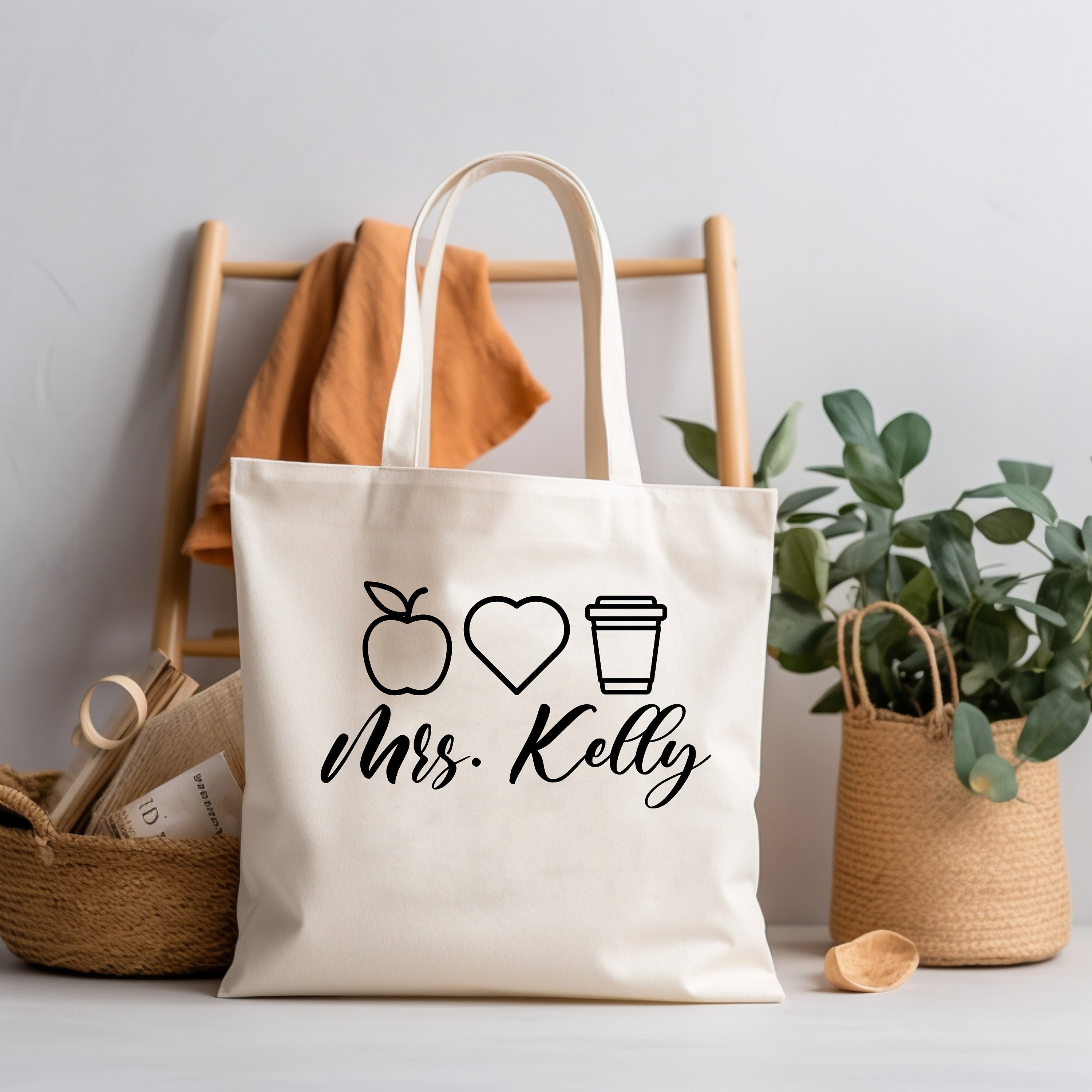 Teacher Tote Bag, Teacher Bag, Personalized Teacher Gift, Gift for Teacher, Thank You Christmas Gift, Custom Tote Bag, Christmas Gift