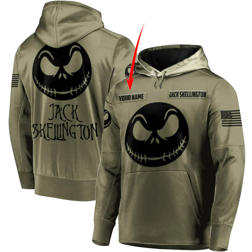 Personalized Jack Skellington American Flag Hoodie