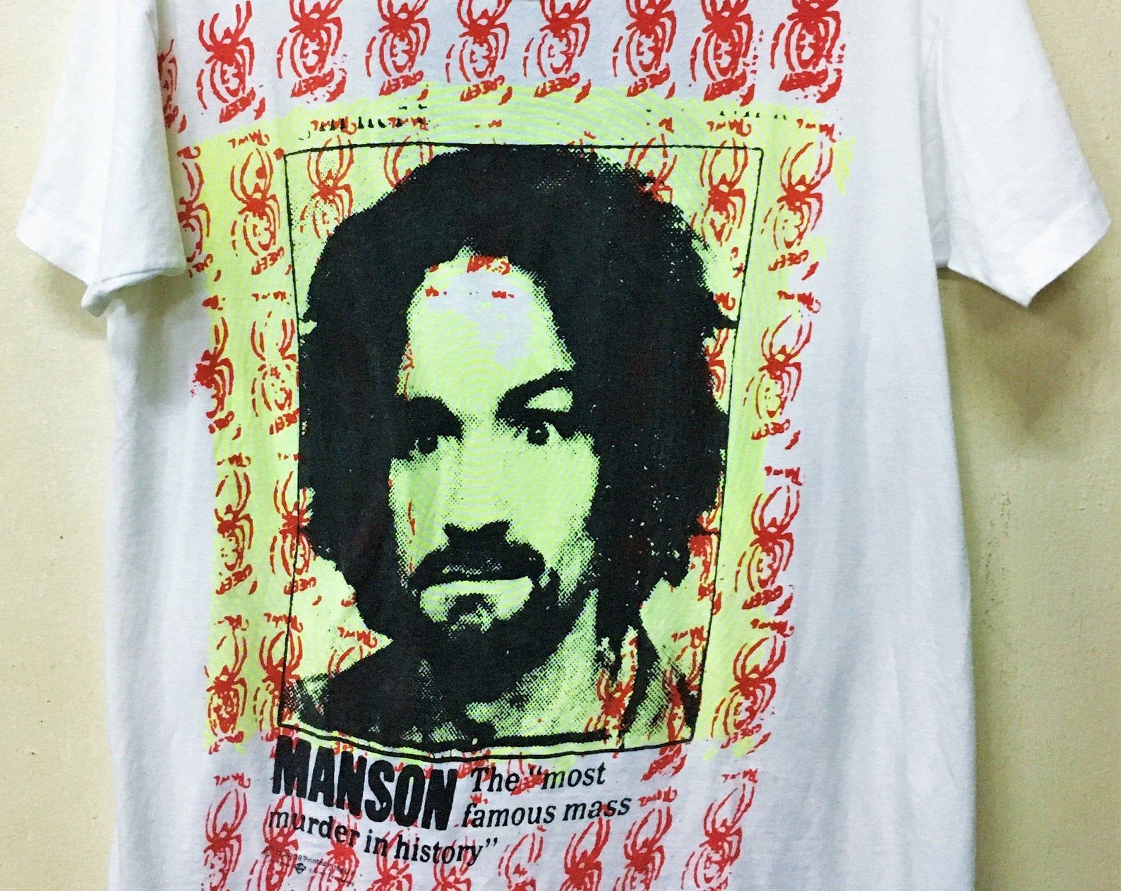 Vintage Charles Manson Terror Worldwide Over Punk Rock Metal T-Shirt