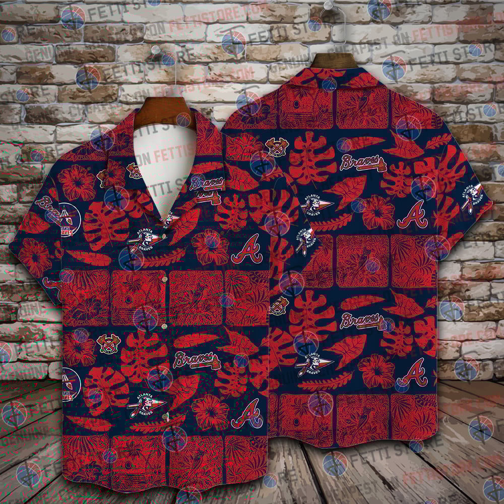 Atlanta Braves Leave And Beach Vintage Pattern Hawaiian Shirt