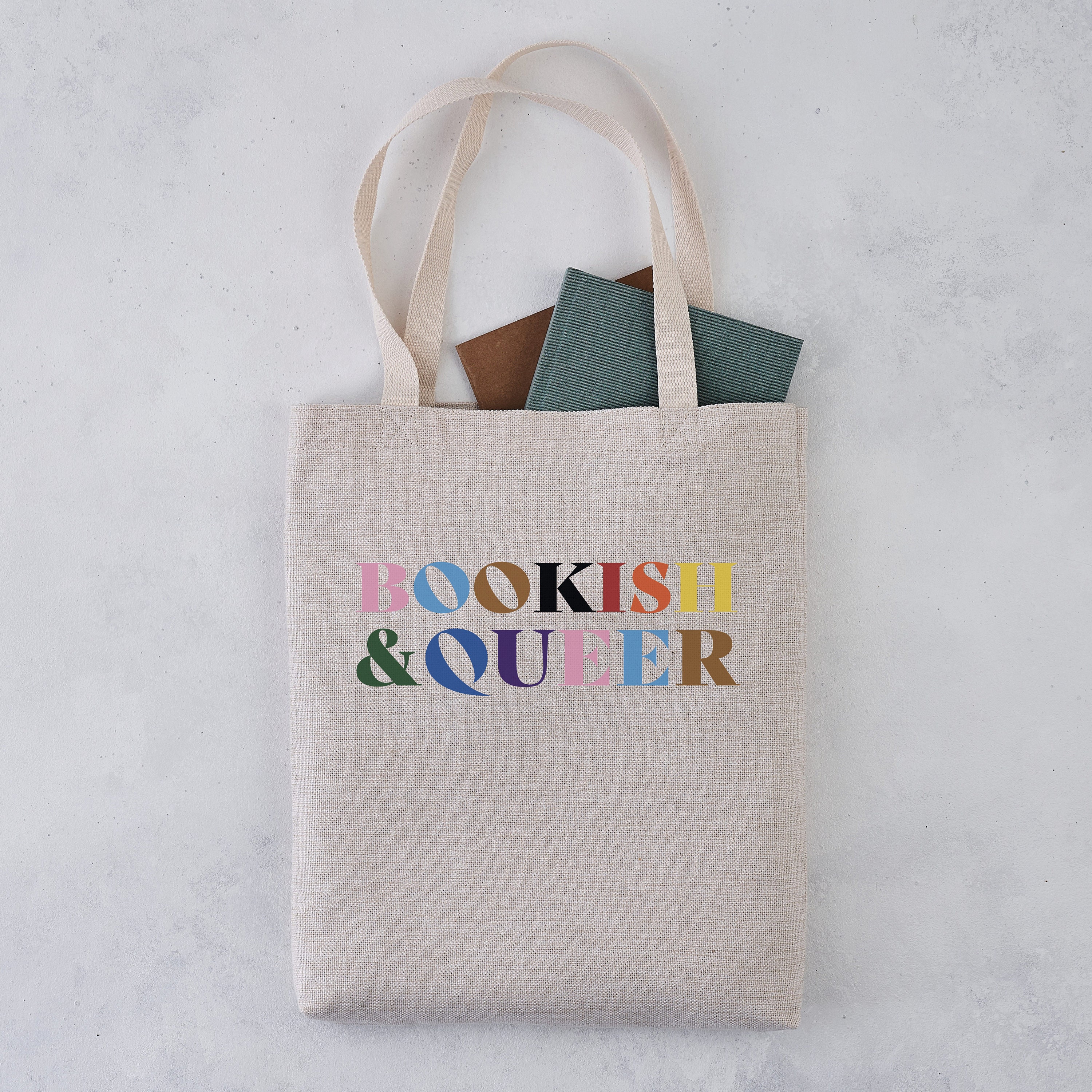 Bookish and Queer Tote Bag – Literary Tote – Book Bag – Book Gifts – LGBTQIA – Pride Month