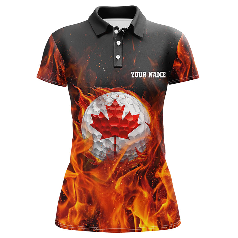 Canadian golf ball flame Women golf polo shirt custom golf outfits for ladies, personalized golf gifts NQS8041