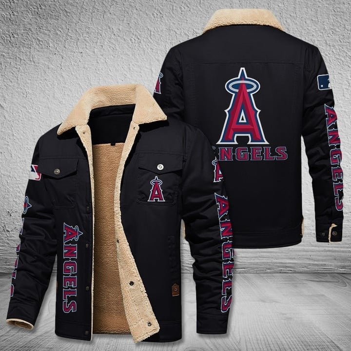 Los Angeles Angels Team Name And Logo MLB Stand Collar Jacket