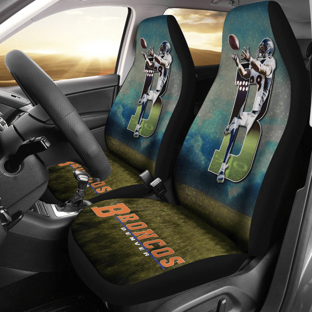 Denver American Football Broncos Football Demaryius Thomas Catching Rugby Ball Car Seat Cover Set CSC6415