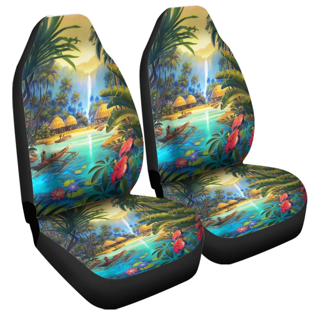 Hawaiian Living In Aboriginal Village Car Seat Covers