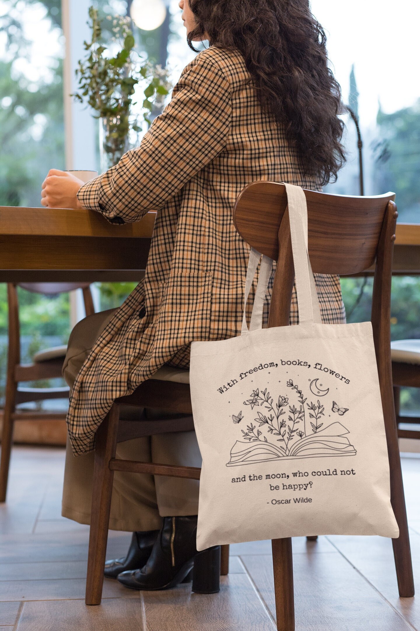 Bookish Tote Bag Aesthetic Tote Bag Literary Tote Library Bag Reading Tote Bag Dead Poets Society Poet Gift Library Book Bag Trendy Tote Bag