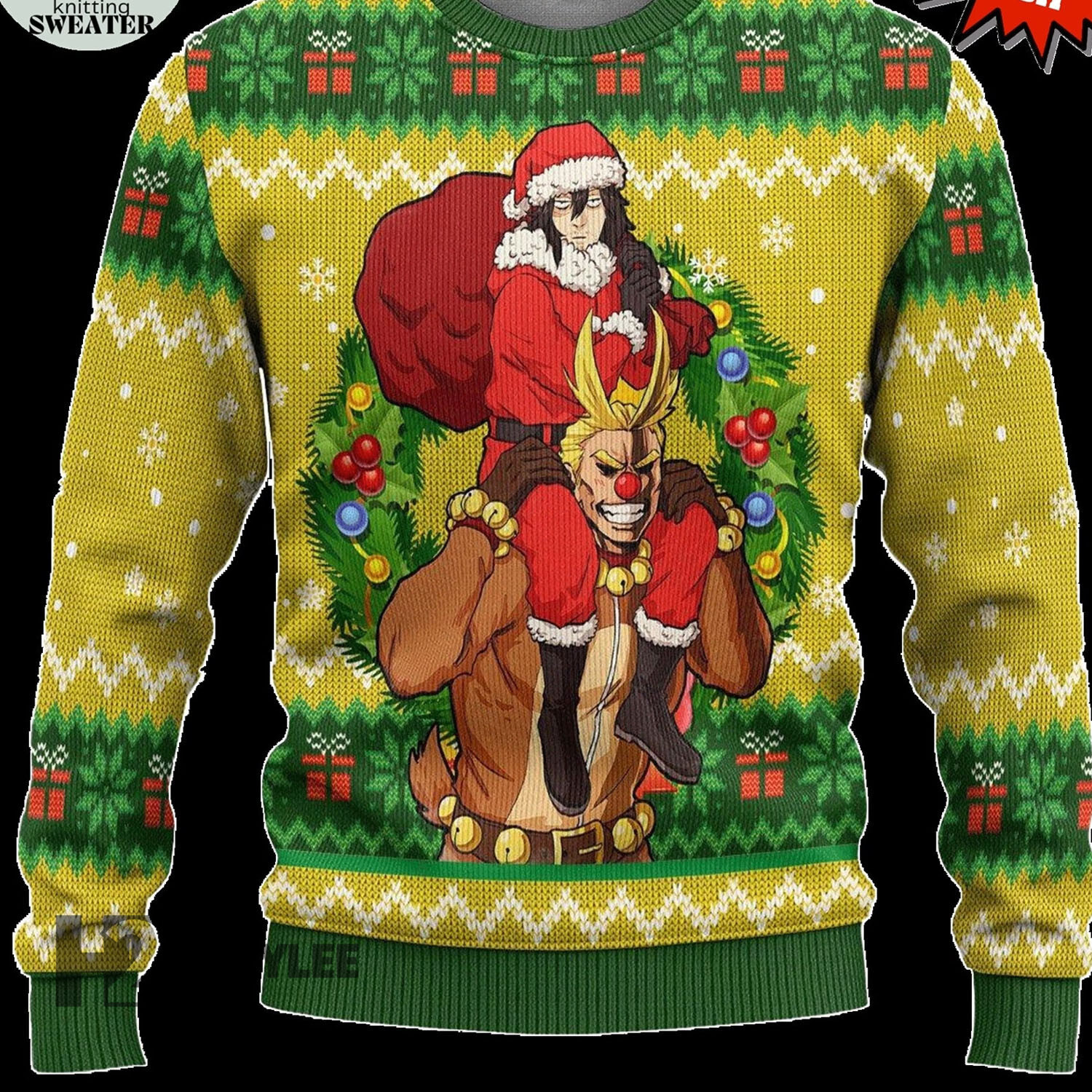 Aizawa My Hero Academia Anime Manga Merry Christmas Xmas Tree Xmas Gift Ugly Sweater