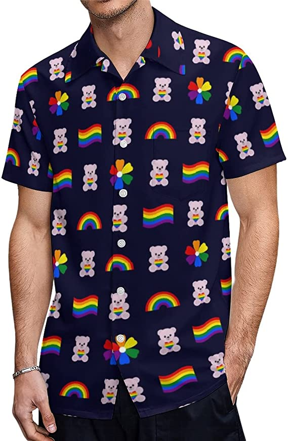 Bear Pride Hawaiian Shirt, Rainbow Pride Hawaii Tshirt, Aloha Lgbtq Beaach Pride Hawaiian Shirt