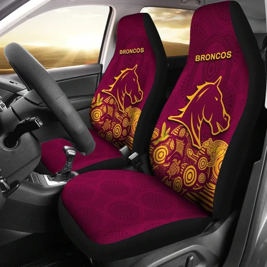 NRL Brisbane Broncos Indigenous Car Seat Cover Set CSC9833