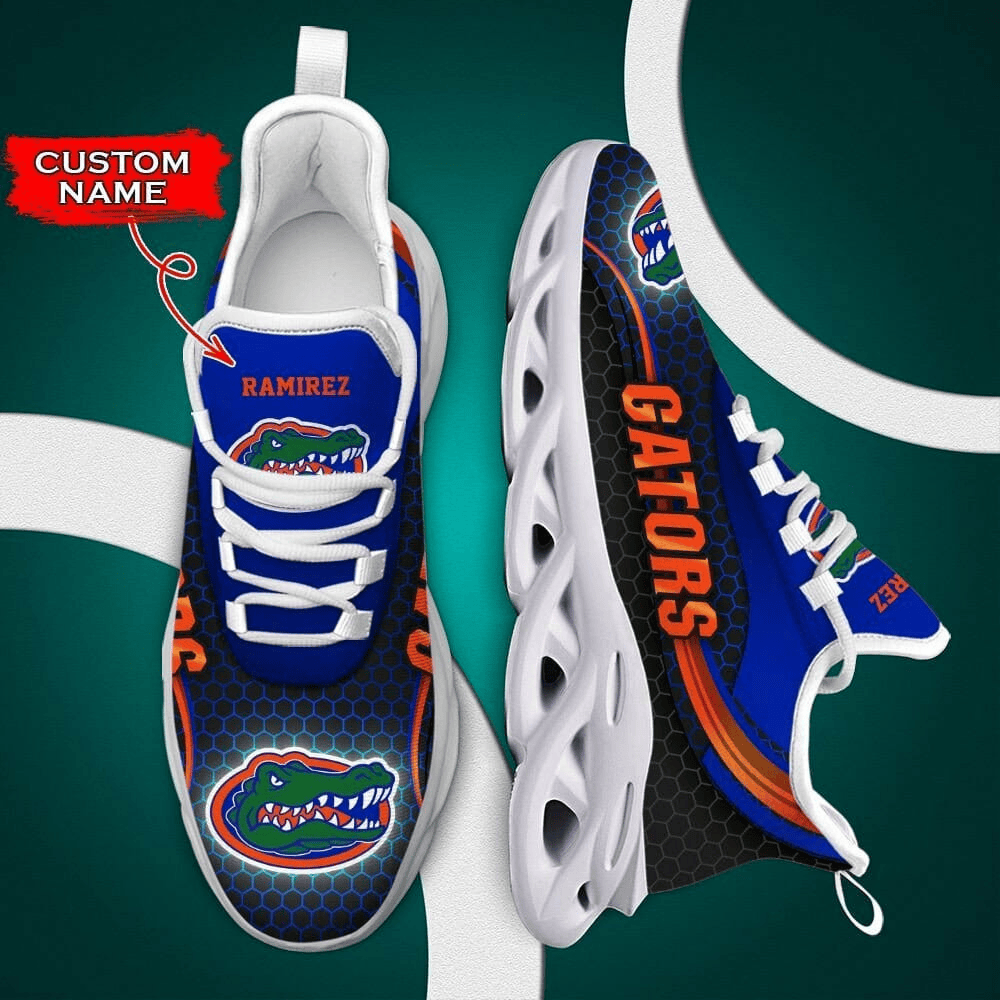 Florida Gators Custom Name Blue Orange Max Soul Shoes 1030