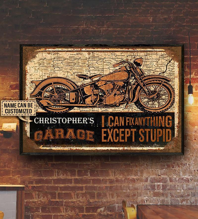 Personalized Motorcycle Garage Sign Fix Anything Poster - Themarketfarmer