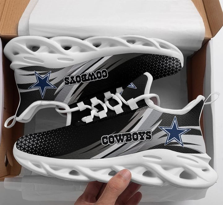 Dallas Cowboys Black Geometric Pattern Max Soul Clunky Shoes Yeezy Running Sneakers MS6249