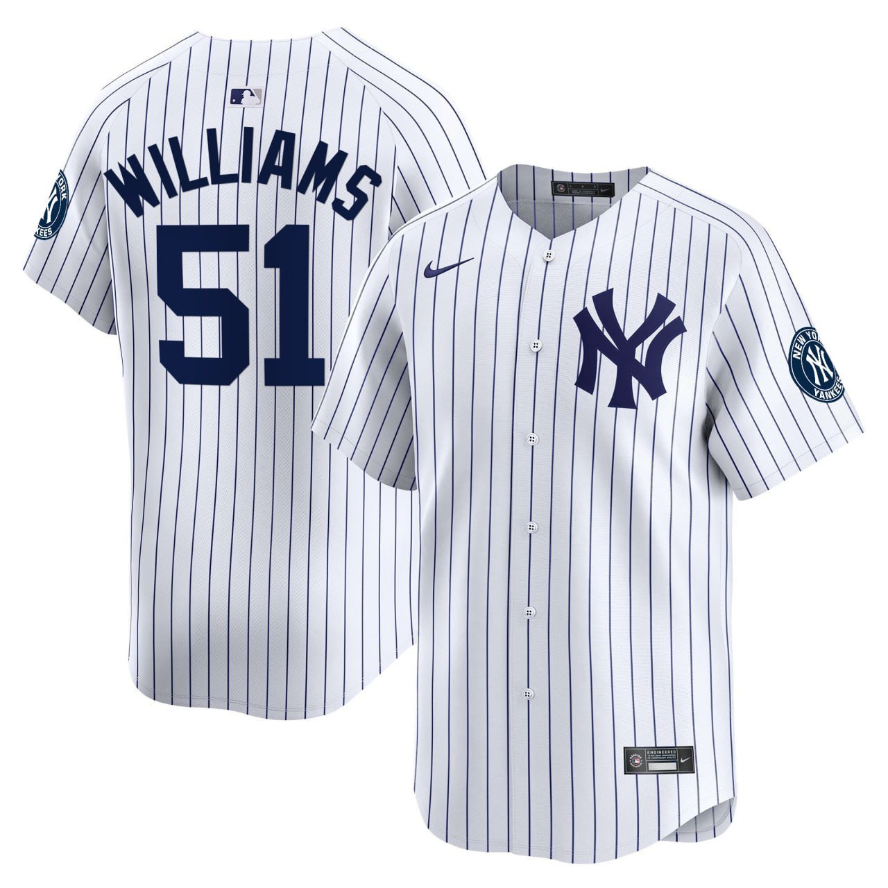 Bernie Williams #51 New York Yankees Blue Pin Stripes Jersey – All Stitched