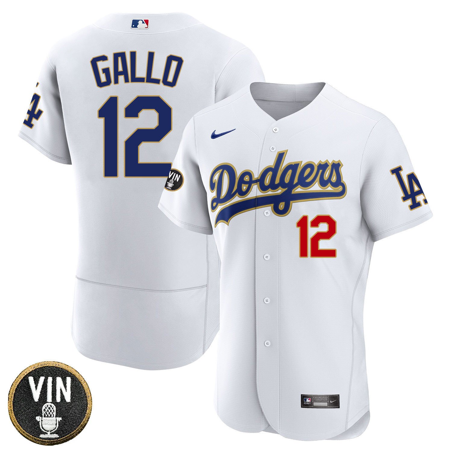 Men’S Los Angeles Dodgers Vin Scully Patch Gold Trim Jersey Collection – All Stitched