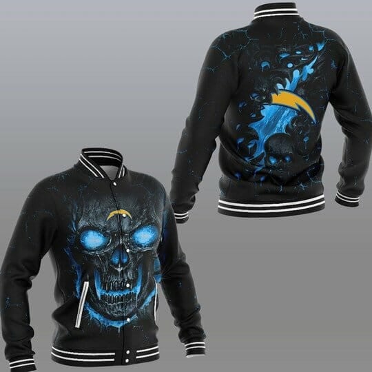 Sport-Team Los Angeles Chargers Skull Black Baseball Jacket
