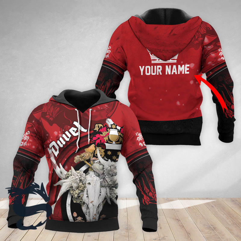 Personalized Duvel Deer Skull With Mushrooms Hoodie & Zip Hoodie