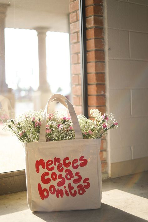 Mereces Cosas Bonitas Tote Bag N095, Canvas Tote Bags, Tote Bag Design, Tote Bag Idea