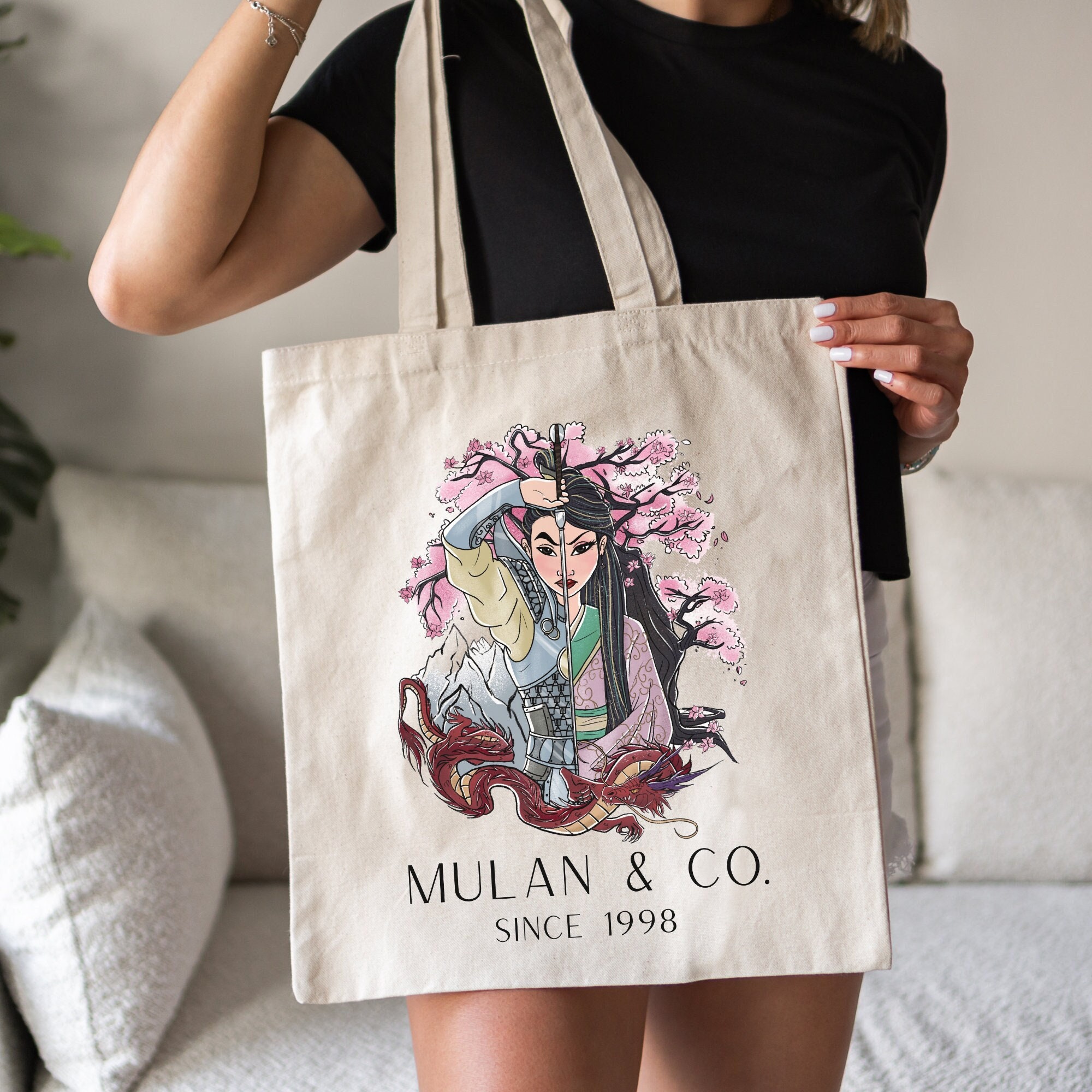 Mulan and Mushu Tote Bag, Disney World Tote Bag, Disney Land Tote Bag