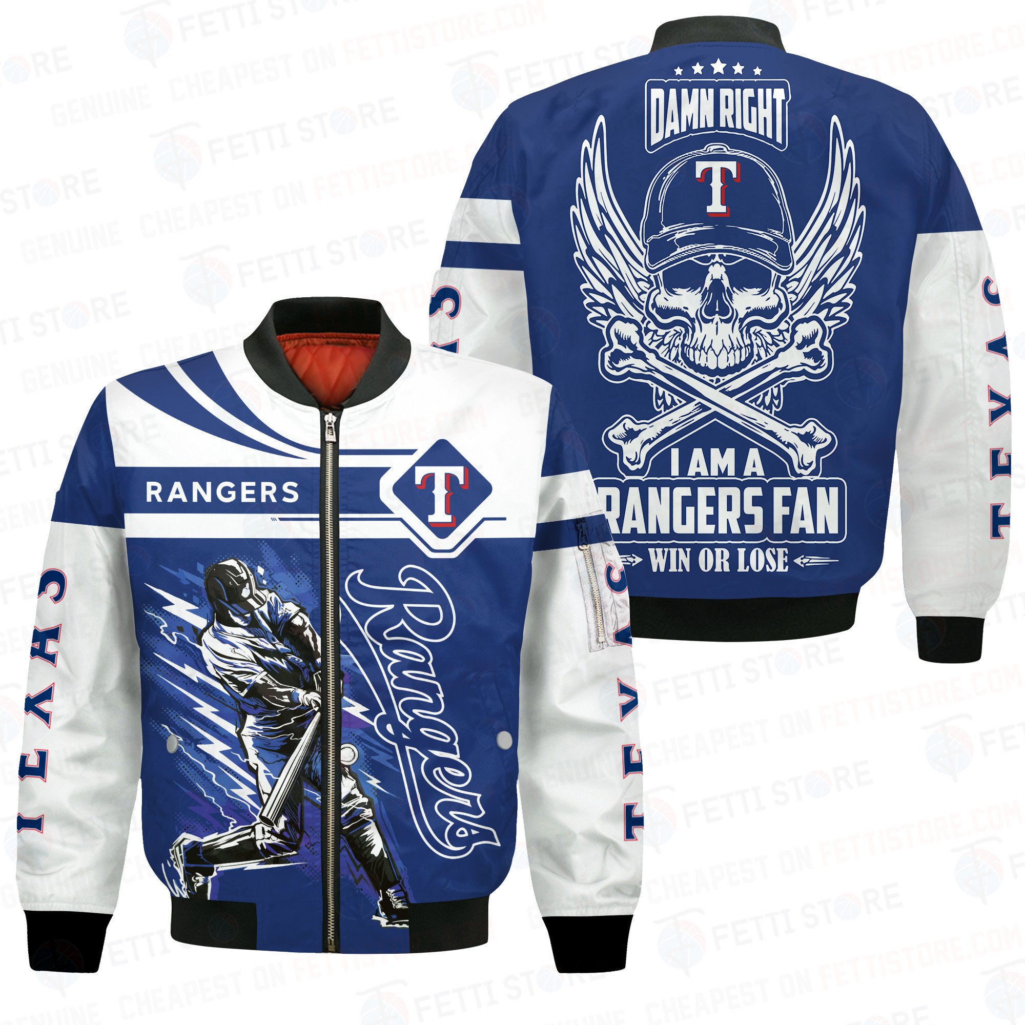 Texas Rangers Pattern MLB 3D Bomber Jacket