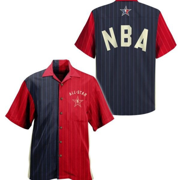 All-Star 2024 American Nba Big Logo Blue And Red 3D Hawaiian Shirt