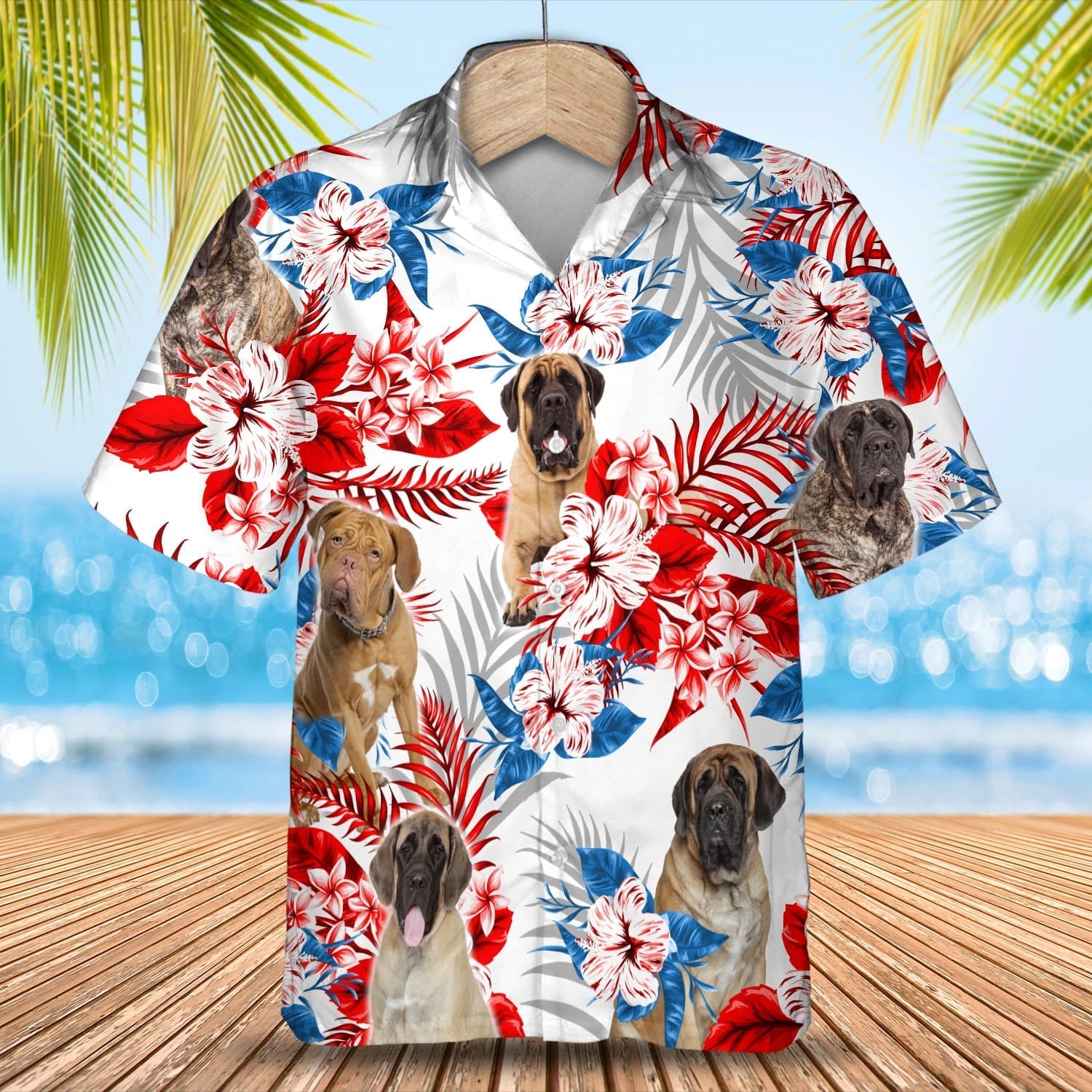 English Mastiff Hawaiian Shirt, Summer Aloha Shirt, Men Hawaiian Shirt, Gift For Summer