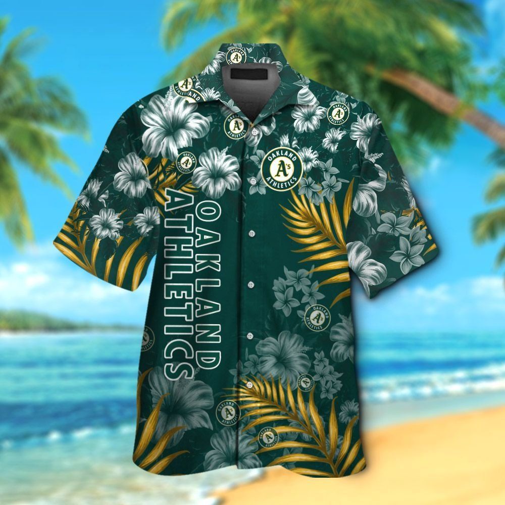 Oakland Athletics Short Sleeve Button Up Tropical Hawaiian Shirt Ver010