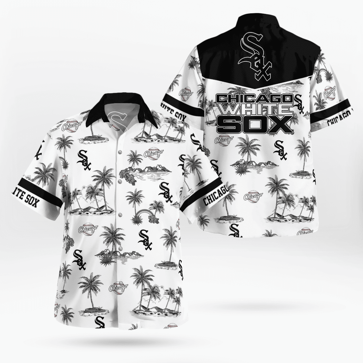 Chicago White Sox Mlb Island Palm Trees And Team Logo 3D Hawaiian Shirt