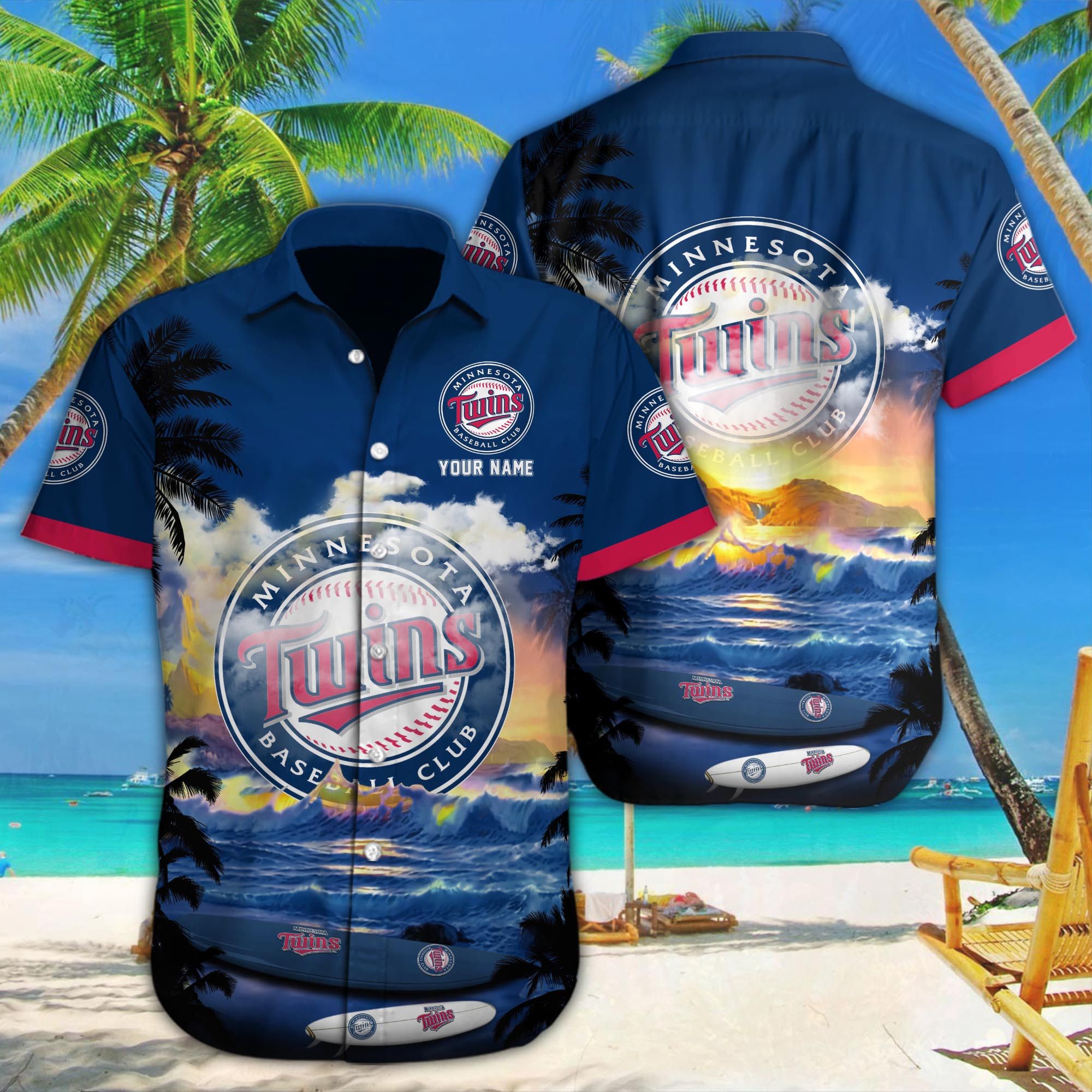 Minnesota Twins Custom Name Hawaiian Getaway Shirt