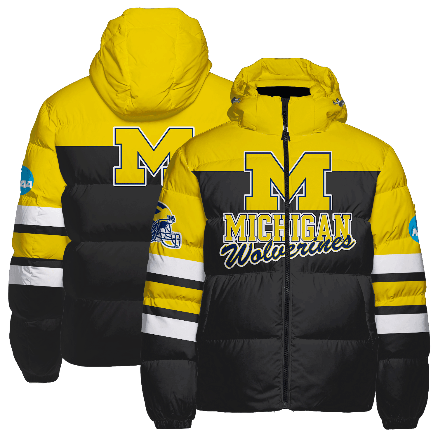 Michigan Wolverines NCAA National Collegiate Athletics Association AOP Unisex Puffer Jacket Down Jacket