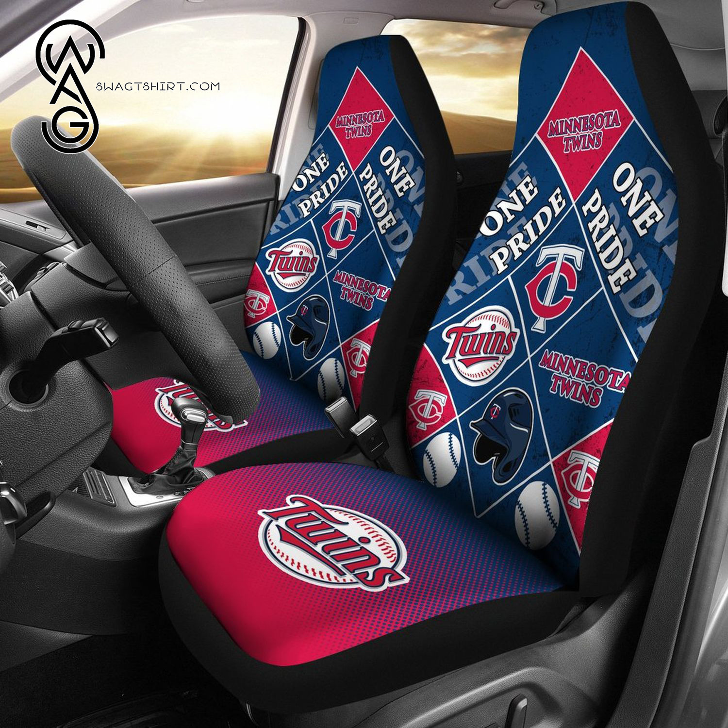 One Pride Flag Minnesota Twins Sports Team Car Seat Cover Set CSC4263