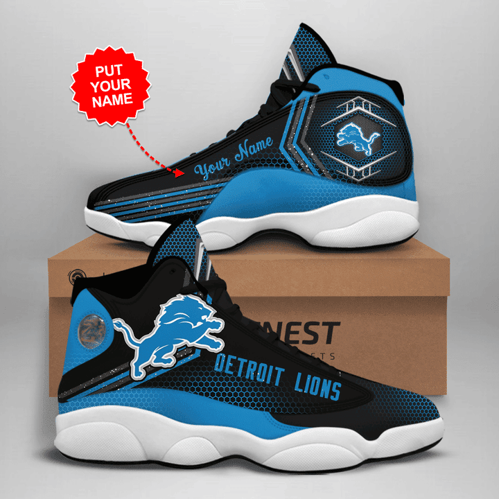 Detroit Lions Dl Football Retro Custom Air Jordan 13 Shoes Personalize Name Sport Sneakers Kjuu JD13 V516