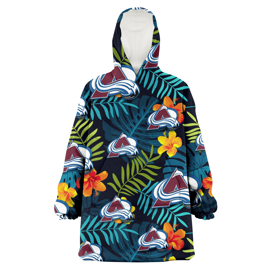 Colorado Avalanche Orange Yellow Green Leaf Black Background 3D Printed Hoodie Blanket Snug Hoodie