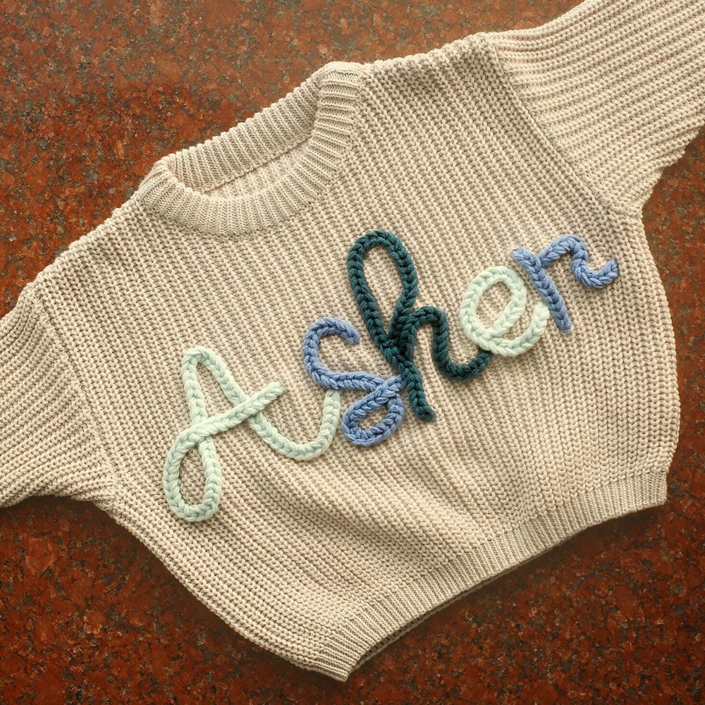 Name Sweater Baby Boy, Custom Baby Name Sweater, Toddler Sweater With Name, Embroidered Newborn Sweater, Personalized Christmas Baby Gift Hoodiehome Store Teeshirtsummer