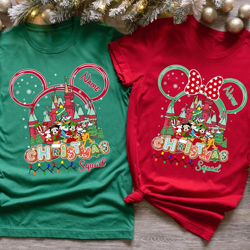 Custom Disney Christmas Family Shirts, Mickey Christmas Shirts, Minnie Christmas Shirt, Disney Christmas Squad, Disney Christmas 2024 Shirt X Pradartshirt For You