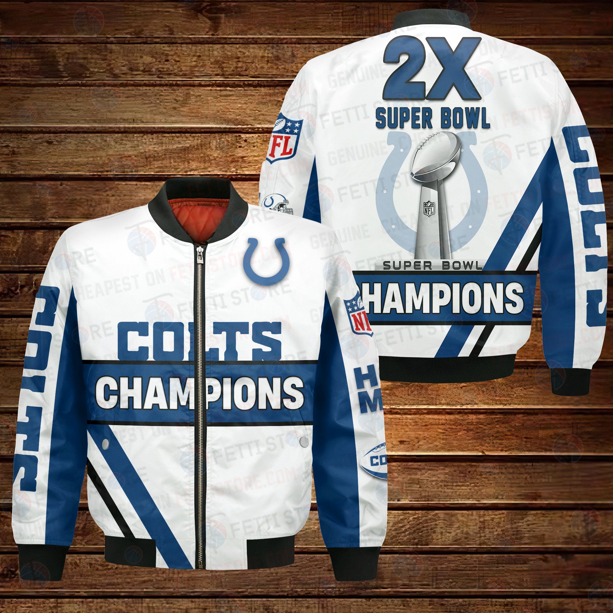 Indianapolis Colts X Super Bowl Champions Design Bomber Jacket