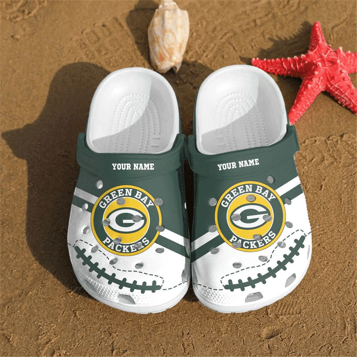 Green Bay Packers Custom Name Crocss Clog Comfortable Shoes Ver227