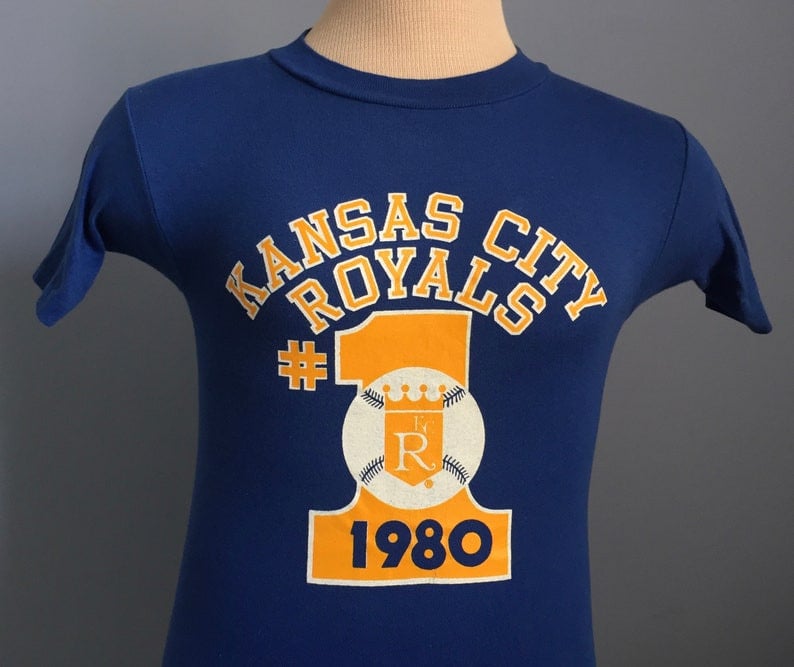 80S Vintage Kansas City Royals 1 1980 Baseball T Shirt   Xs X Small