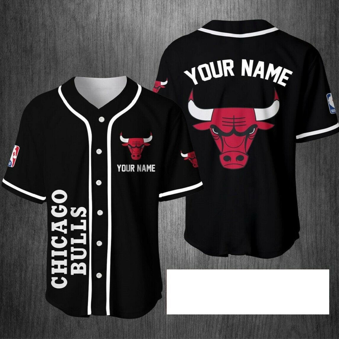 Custom Name Chicago Bulls All Over Print Baseball Jersey For Fans