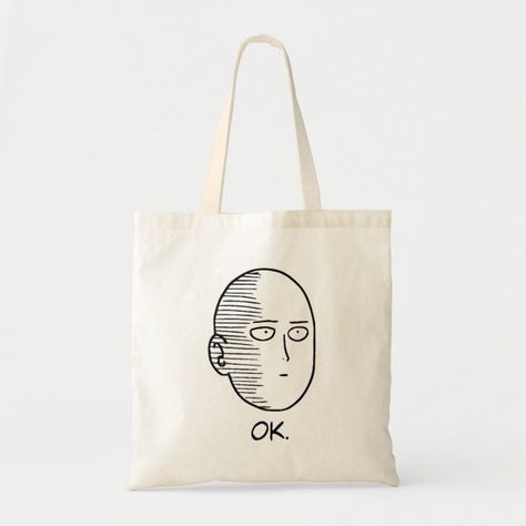 One Punch Man Ok Face Tote Bag