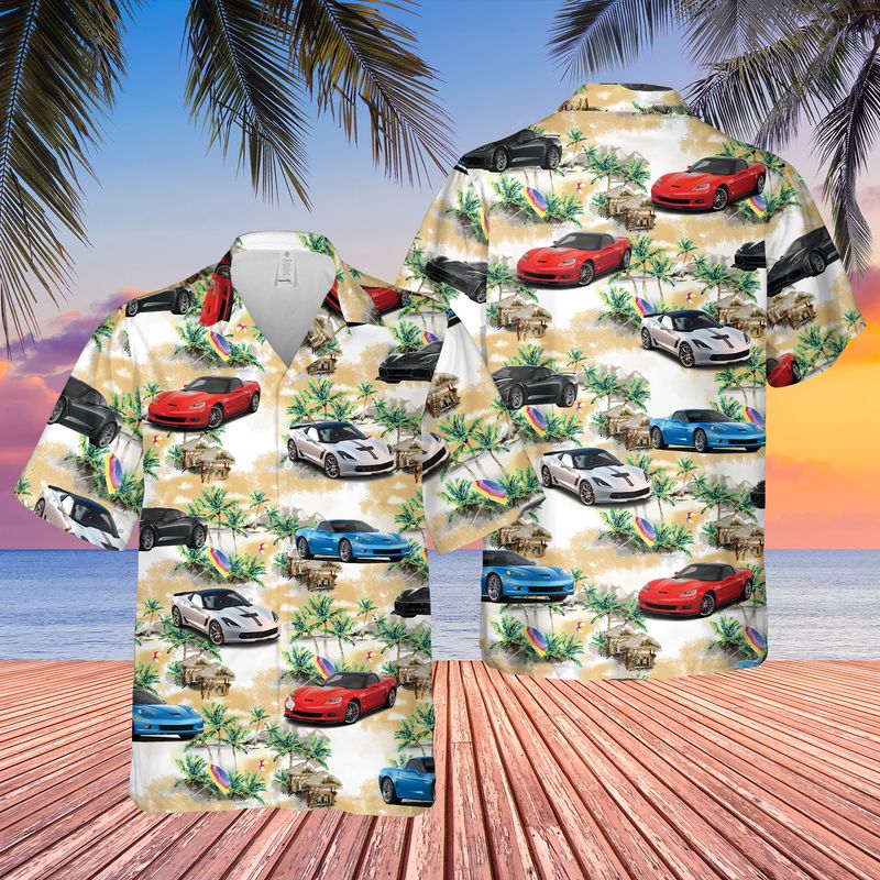 Chevrolet Corvette (C6) Hawaiian Shirt, Hawaiian Shirt For Men, Dad Husband Car Lover