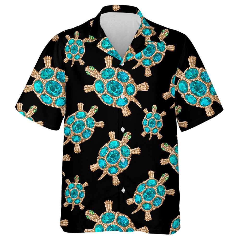 Jewelry In The Form Of A Turtle With Blue Stones Hawaiian Shirt, Hawaiian Shirt Gift, Christmas Gift