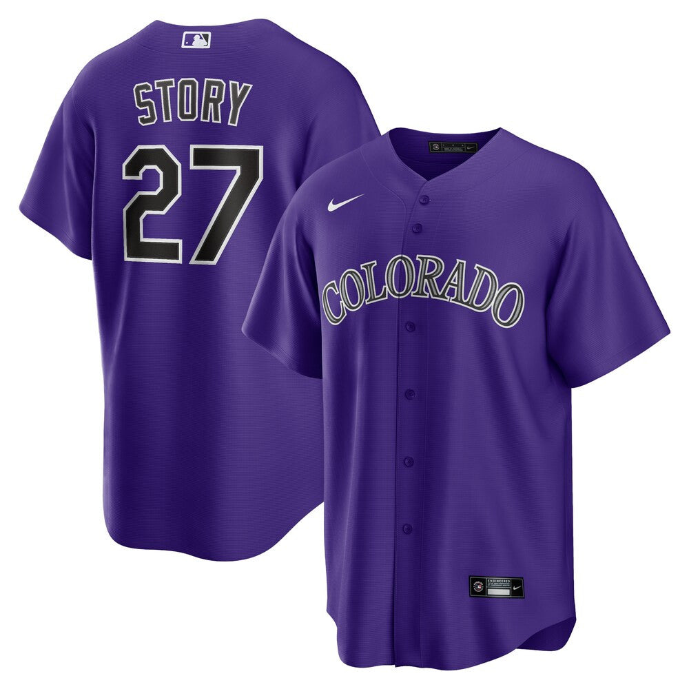 Men’S Colorado Rockies Trevor Story Nike Purple Alternate Replica ...