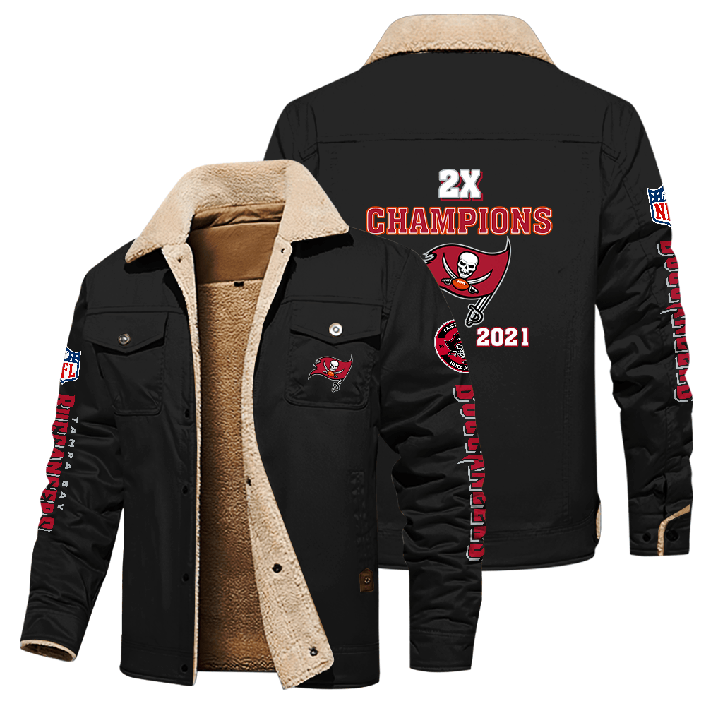 Tampa Bay Buccaneers X Super Bowl NFL Champions Black Stand Collar Jacket