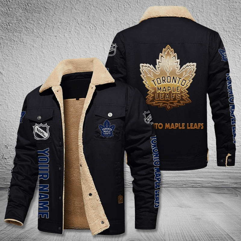 Toronto Maple Leafs-NHL Style Custom Name Stand Collar Jacket