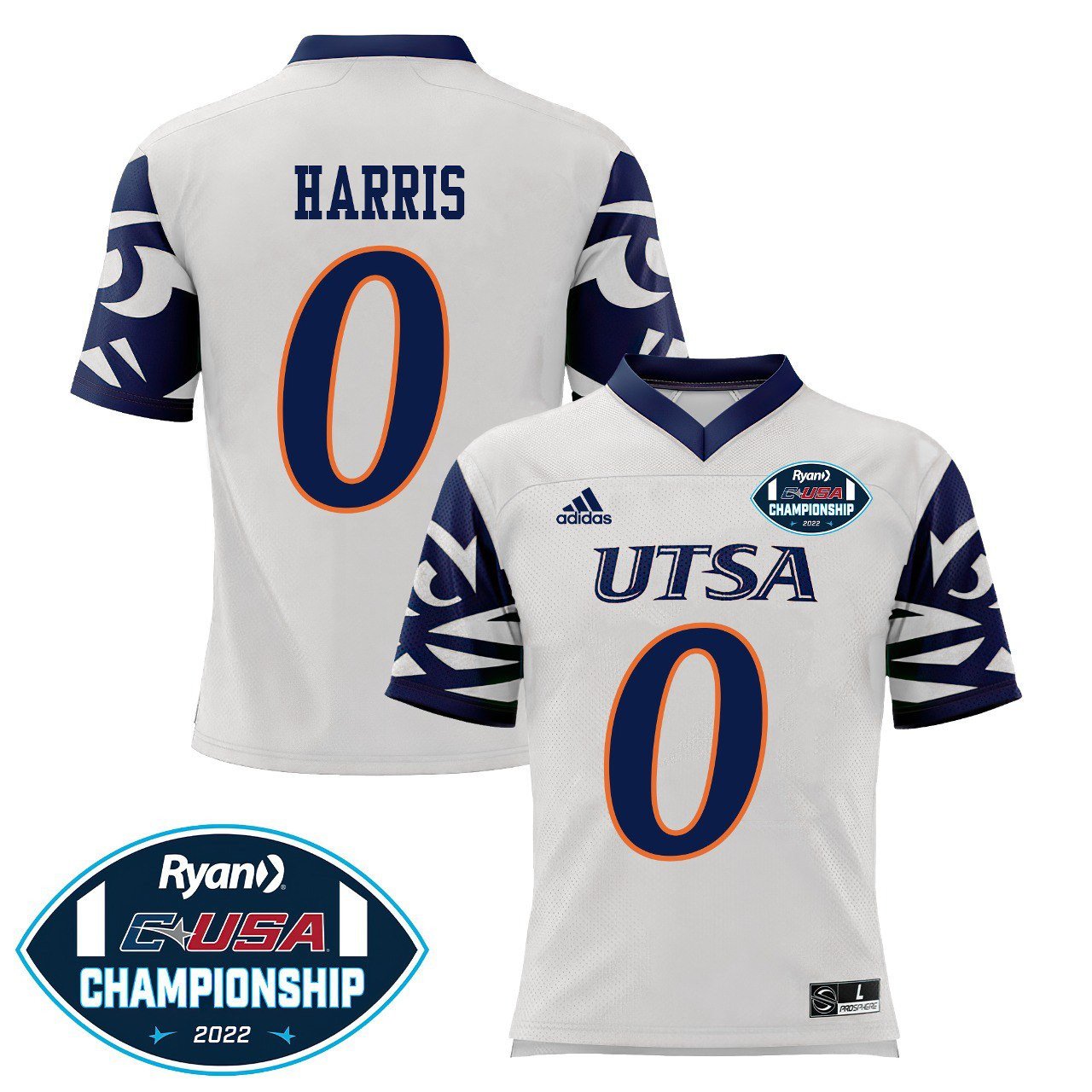 Frank Harris Utsa 2022 Champions White Jersey – All Stitched – TXTrend Shop