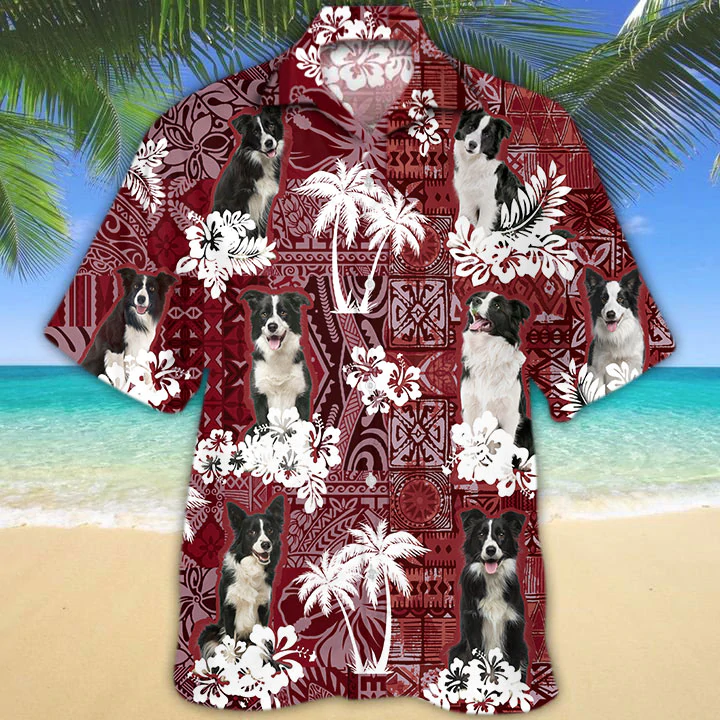 Border Collie Hawaiian Shirt, Gift For Dog Lover Shirts, Animal Summer Shirts, Hawaiian Shirt Men