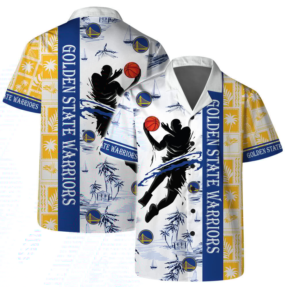 Golden State Warriors National Basketball Association Aop Hawaiian Shirt Nba Pattern